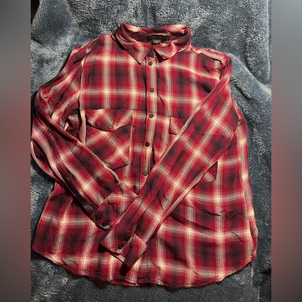 Sanctuary brand men’s plaid button up